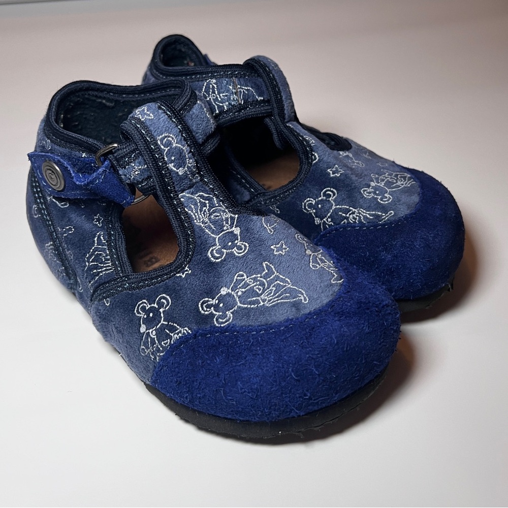 Grubin Corona Kids Slippers Blue European Shoes with Mouse Design Size 28, 7.5-8